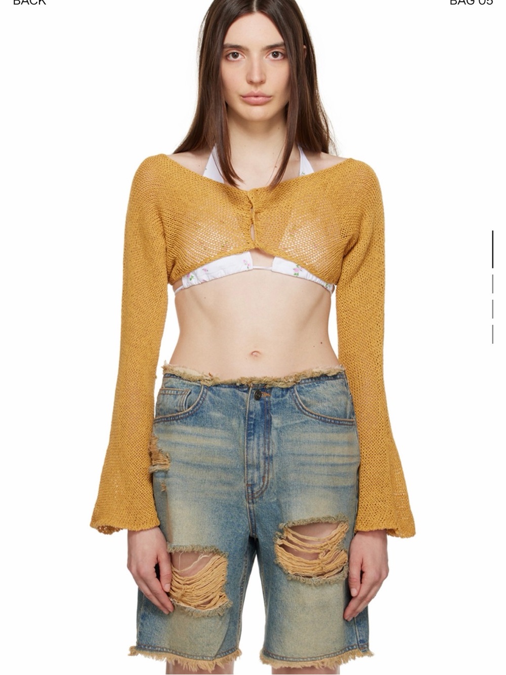 Open Yy Bolero Sweater Yellow